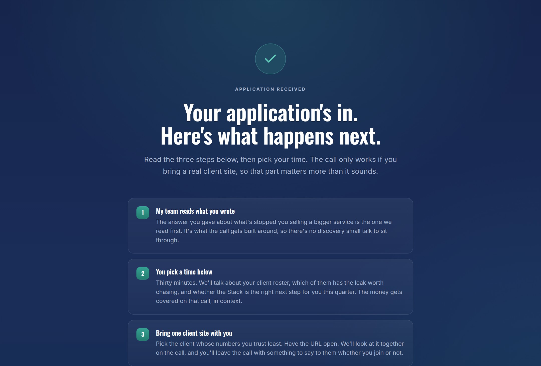 After the application preview